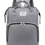 2 σε 1 τσάντα πλάτης & παιδικό κρεβατάκι TMV-0055, αδιάβροχη, γκρι