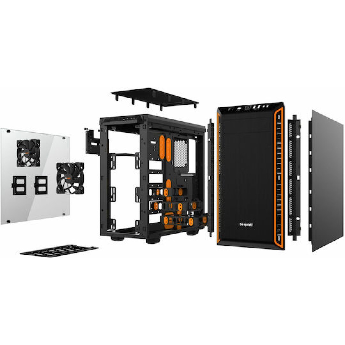 Be Quiet Pure Base 600 Window Gaming Midi Tower Κουτί Υπολογιστή Πορτοκαλί