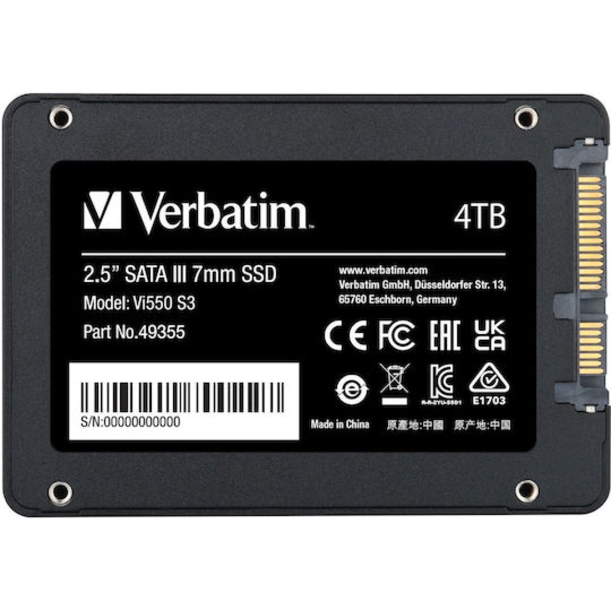 Verbatim Vi550 S3 SSD 4TB 2.5'' SATA III
