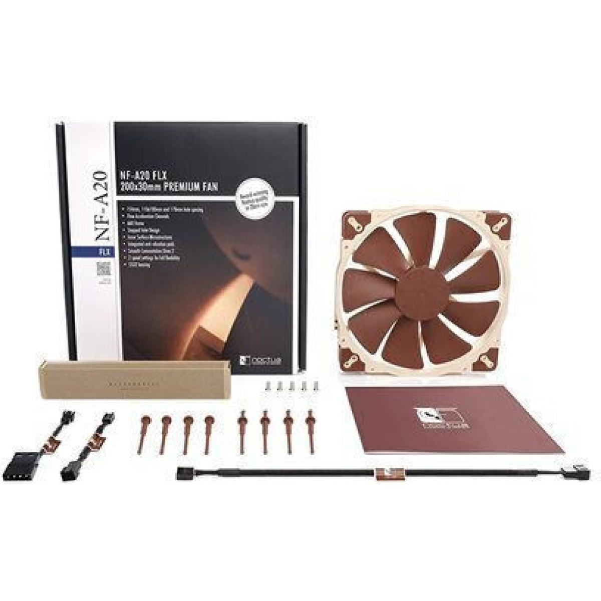 Noctua NF-A20 FLX Case Fan 200mm με Σύνδεση 3-Pin Καφέ