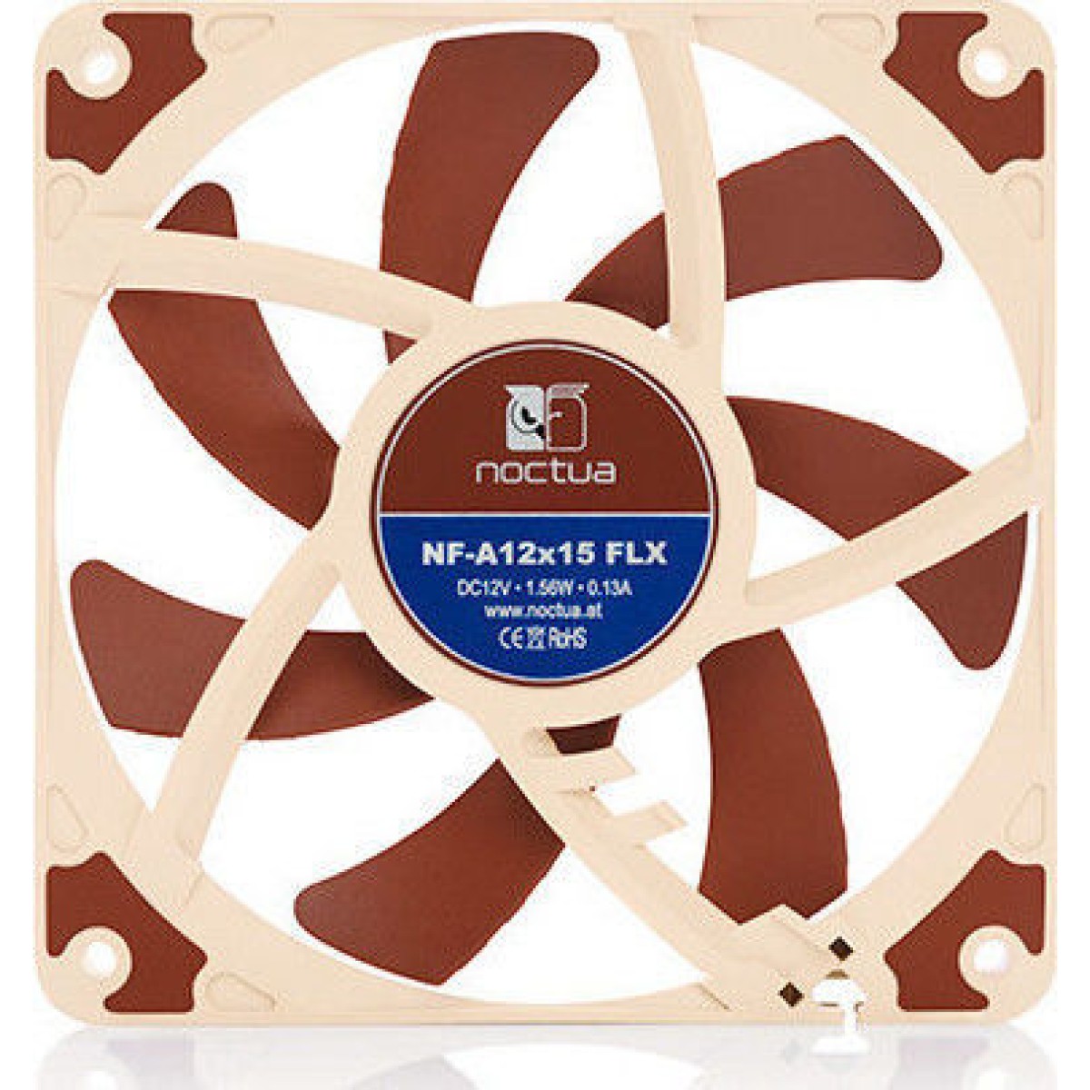 Noctua NF-A12x15 FLX Case Fan 120mm με Σύνδεση 3-Pin Καφέ