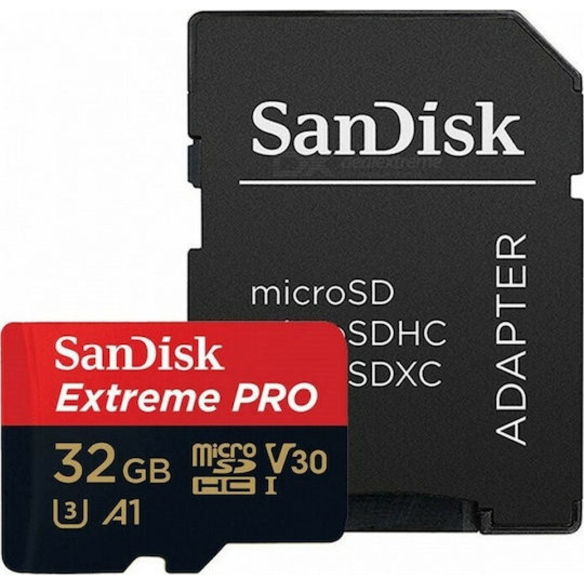 Sandisk Extreme Pro microSDHC 32GB Class 10 U3 V30 A1 UHS-I με αντάπτορα
