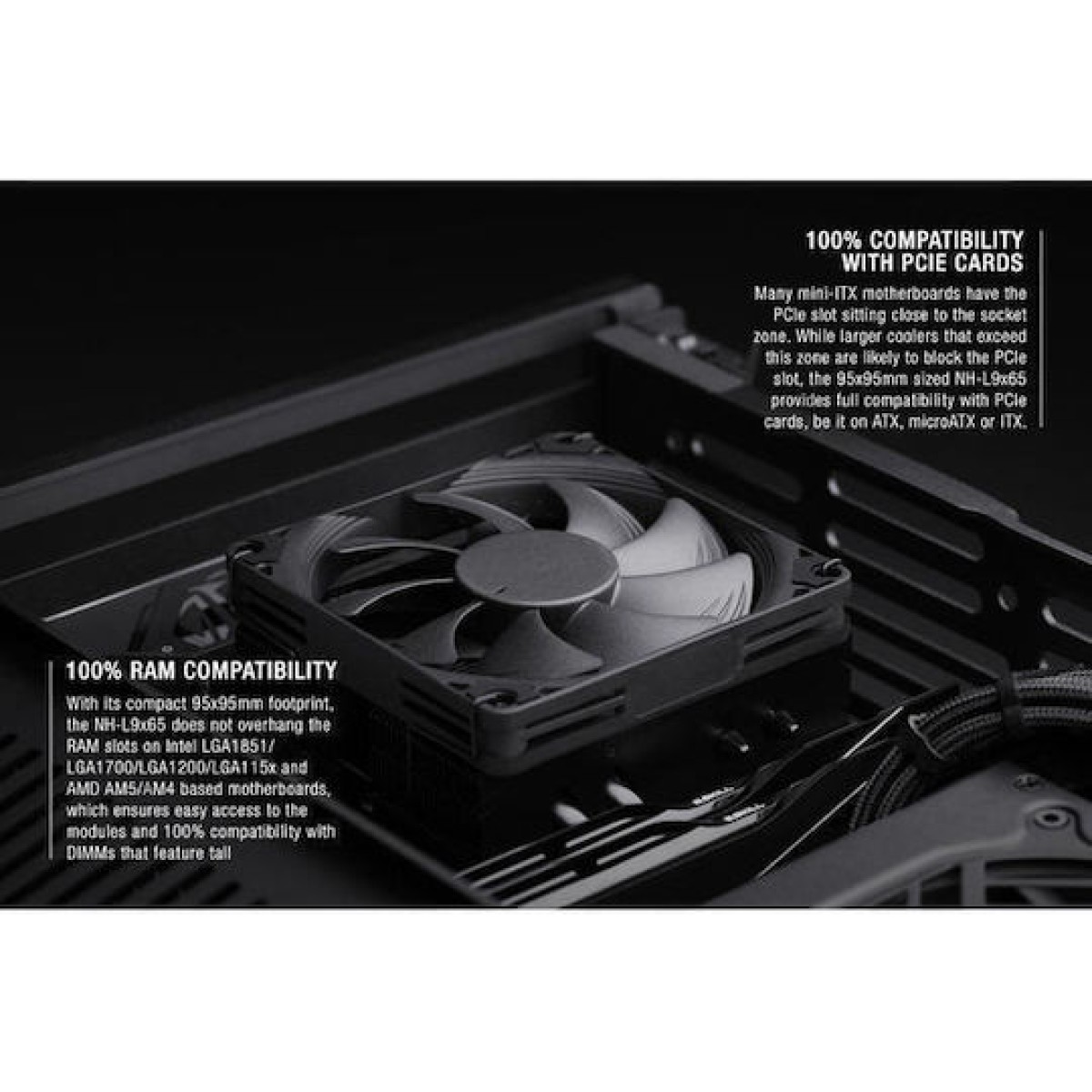 Noctua NH-L9x65 Chromax.black Ψύκτρα Επεξεργαστή για Socket AM4/AM5/1200/115x/1700