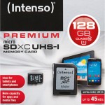Intenso Premium microSDXC 128GB Class 10 U1 UHS-I με αντάπτορα