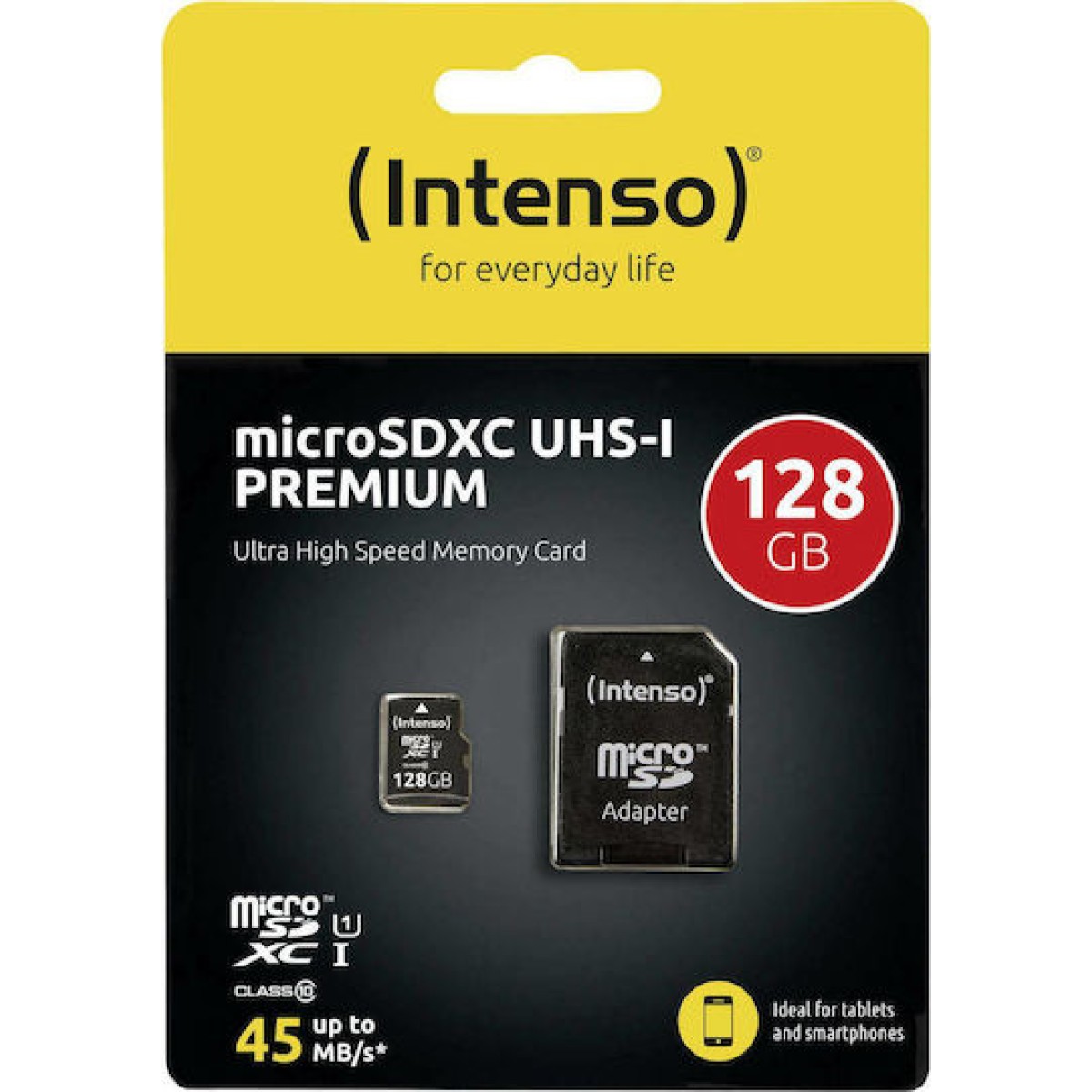 Intenso Premium microSDXC 128GB Class 10 U1 UHS-I με αντάπτορα