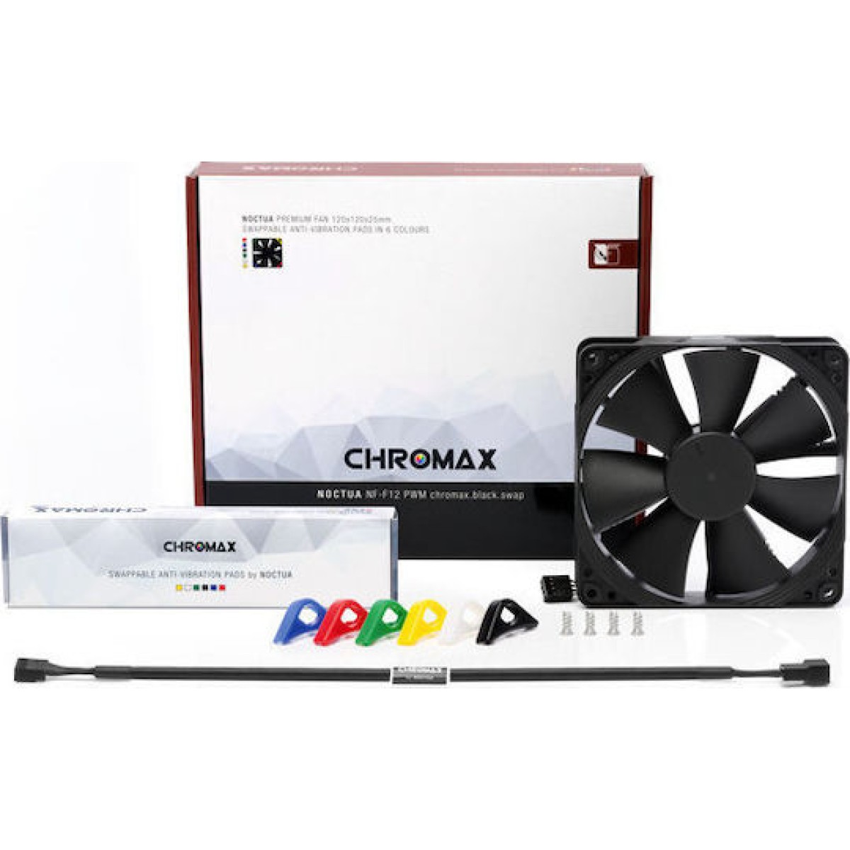 Noctua NF-F12 Chromax.black.swap Case Fan 120mm με Σύνδεση 4-Pin PWM