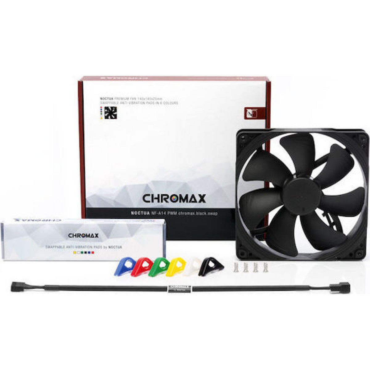 Noctua NF-A14 chromax.black.swap Case Fan 140mm με Σύνδεση 4-Pin PWM