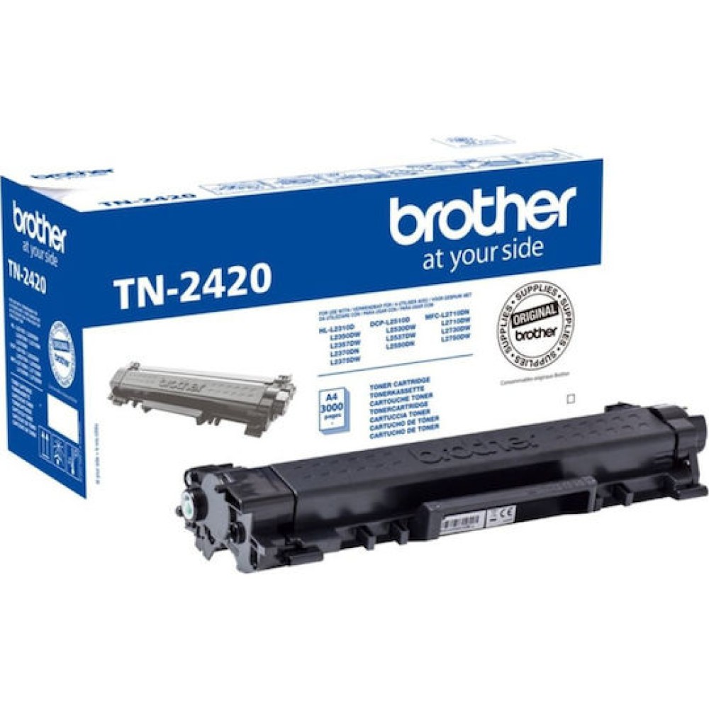 Brother TN-2420 Γνήσιο Toner Laser Εκτυπωτή Μαύρο High Capacity 3000 Σελίδων (TN-2420)