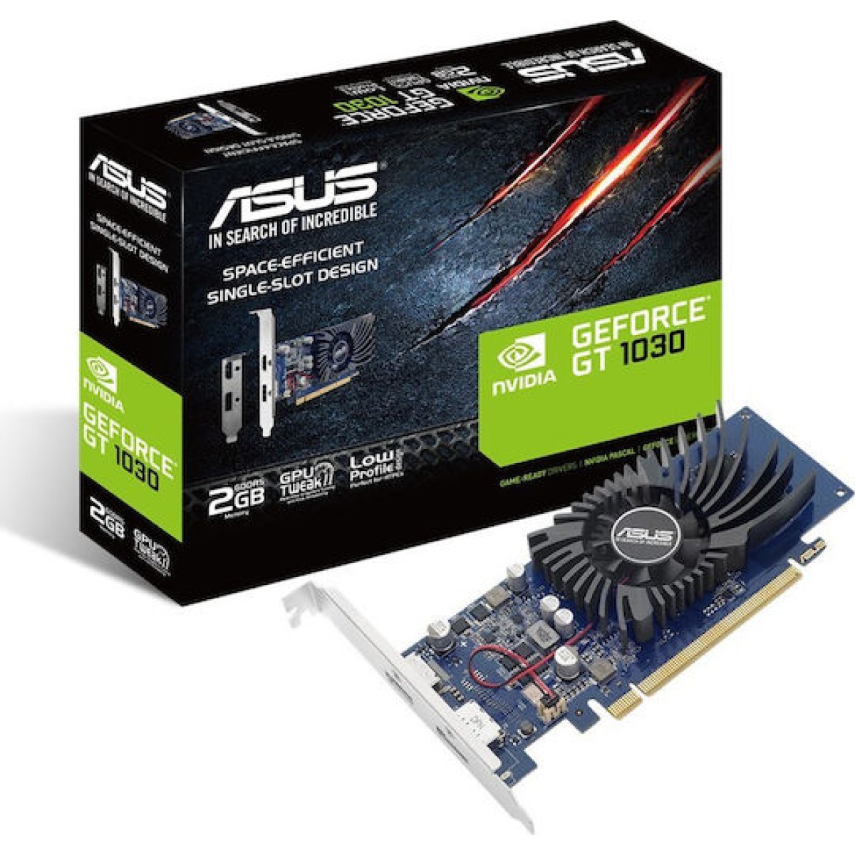 Asus GeForce GT 1030 2GB GDDR5 Low Profile Κάρτα Γραφικών