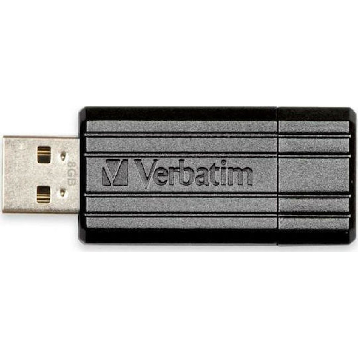 Verbatim PinStripe 8GB USB 2.0 Stick Μαύρο
