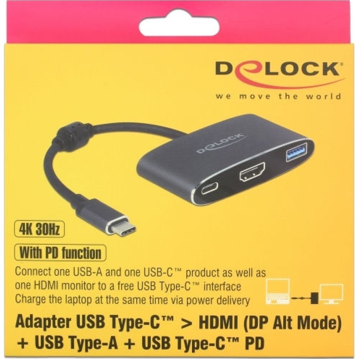 DeLock 62991 USB-C Docking Station με HDMI 4K PD Γκρι