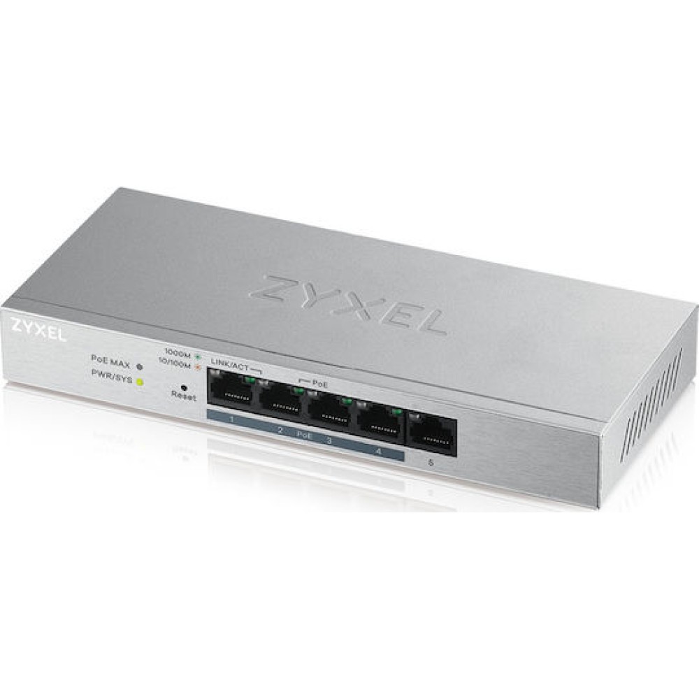 Zyxel GS1200-5HP v2 Managed L2 Switch με 5 Θύρες Gigabit (1Gbps) Ethernet