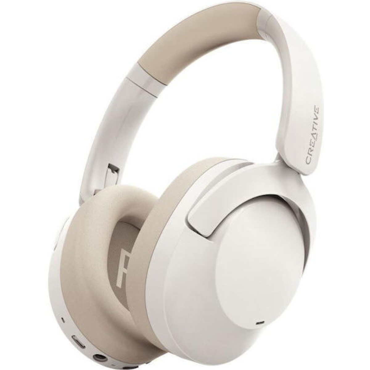 Creative Zen Hybrid 2 Ασύρματα / Ενσύρματα Over Ear Ακουστικά με 67 ώρες Λειτουργίας και Quick Charge Cream