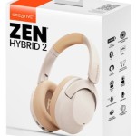 Creative Zen Hybrid 2 Ασύρματα / Ενσύρματα Over Ear Ακουστικά με 67 ώρες Λειτουργίας και Quick Charge Cream