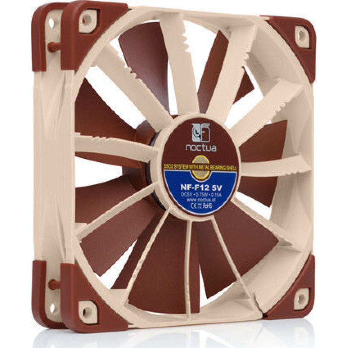 Noctua NF-F12 5V Case Fan 120mm με Σύνδεση 3-Pin Καφέ