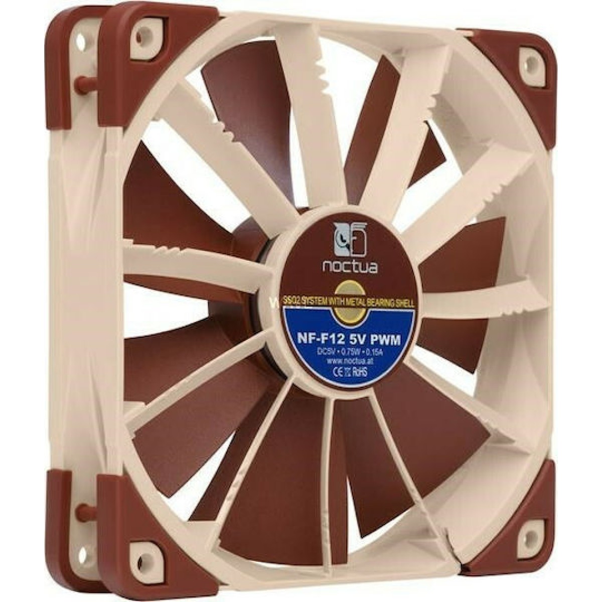 Noctua NF-F12 5V Case Fan 120mm με Σύνδεση 4-Pin PWM Καφέ
