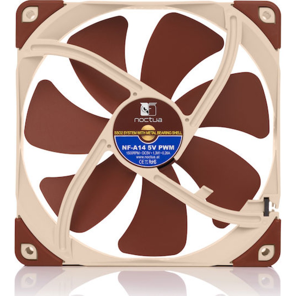 Noctua NF-A14 5V Case Fan 140mm με Σύνδεση 4-Pin PWM Καφέ