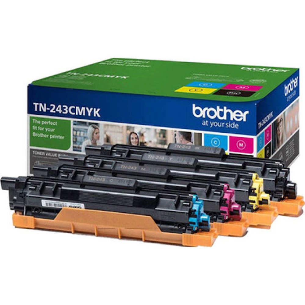 Brother TN-243 Γνήσιο Multipack Toner Laser Εκτυπωτή Μαύρο/Κίτρινο/Κυανό/Ματζέντα 4τμχ (TN-243CMYK)