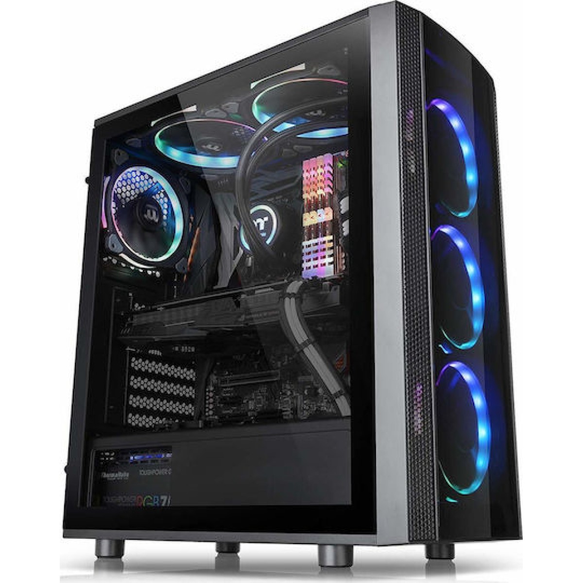 Thermaltake Versa J25 Tempered Glass RGB Edition Gaming Midi Tower Κουτί Υπολογιστή με Πλαϊνό Παράθυρο Μαύρο