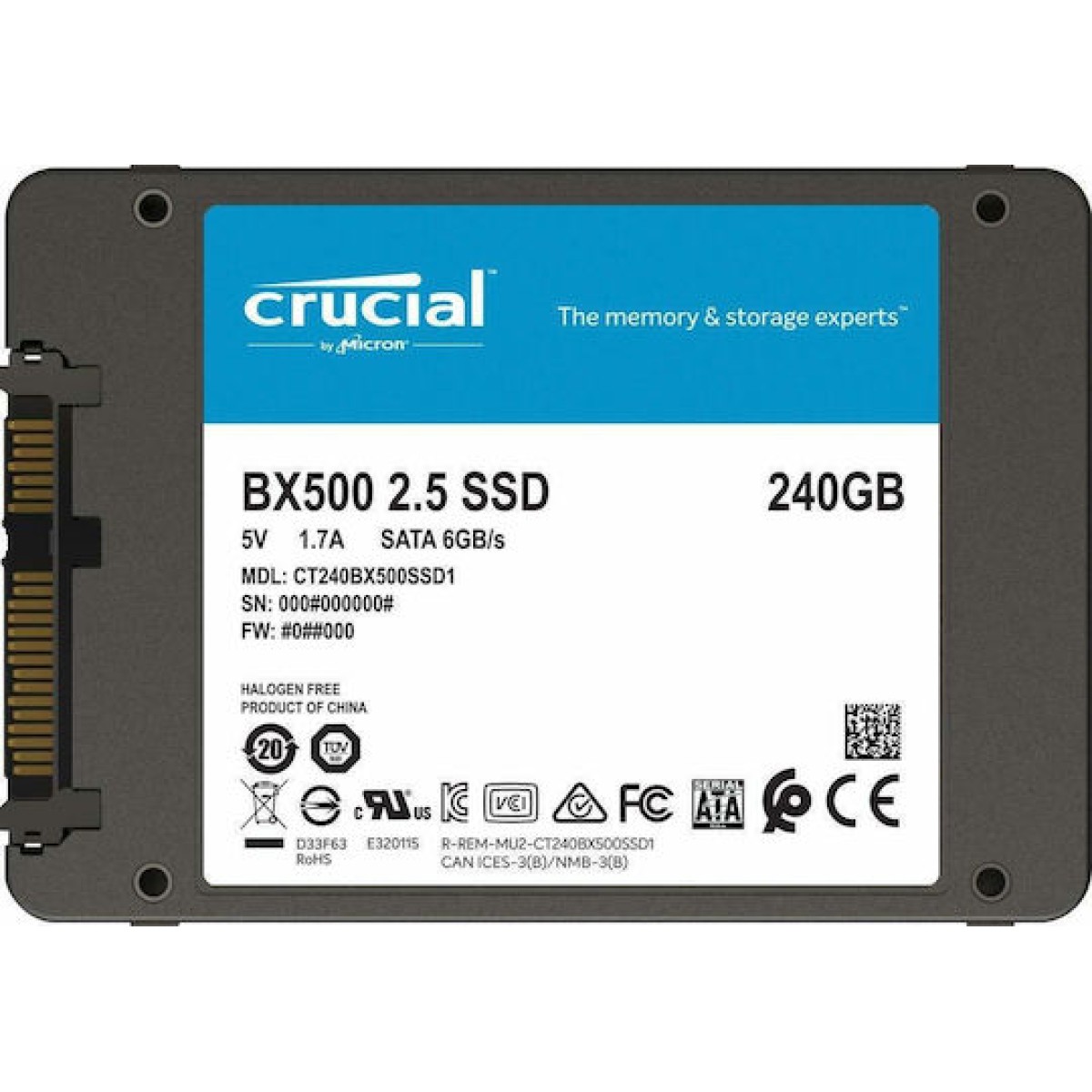 Crucial BX500 SSD 240GB 2.5'' SATA III
