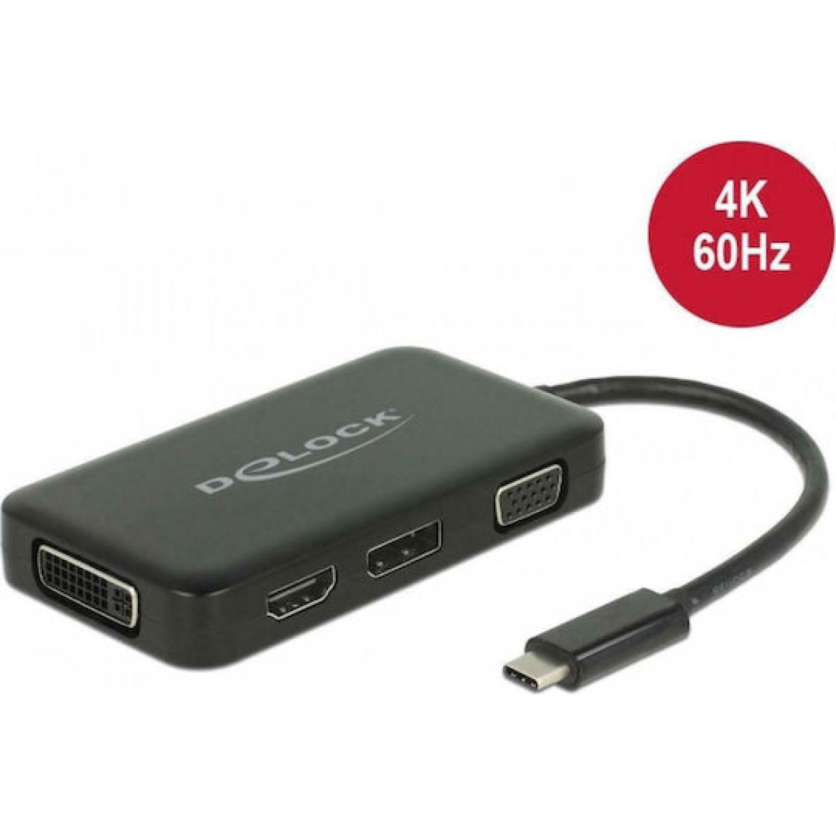 DeLock USB-C Docking Station με HDMI/DisplayPort 4K Μαύρο (63929)
