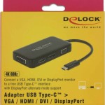 DeLock USB-C Docking Station με HDMI/DisplayPort 4K Μαύρο (63929)