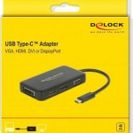 DeLock USB-C Docking Station με HDMI/DisplayPort 4K Μαύρο (63929)