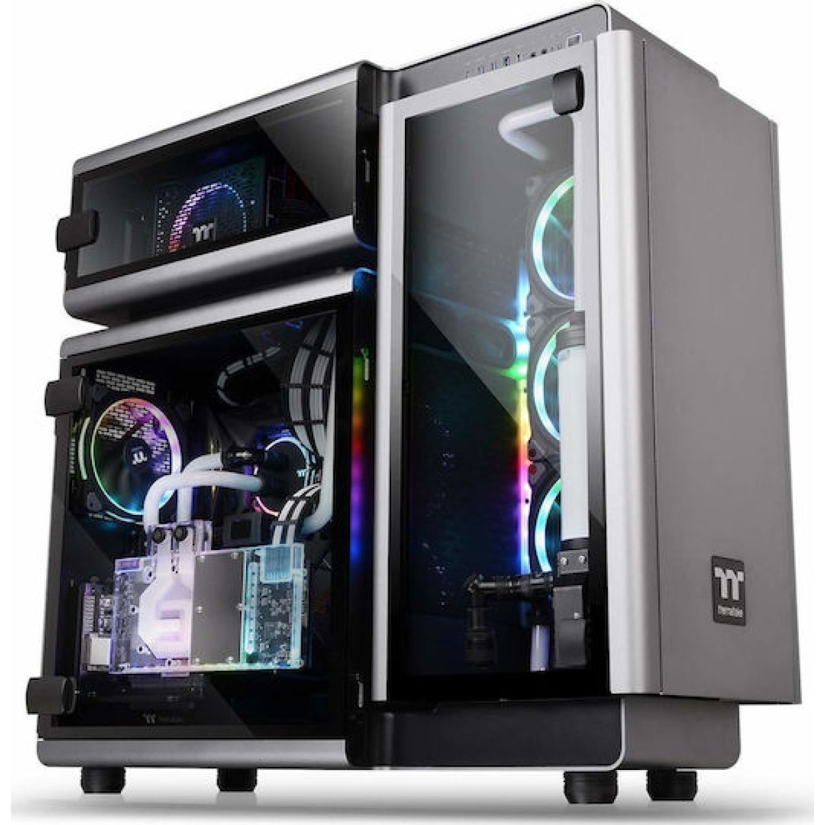 Thermaltake Level 20 TG Gaming Full Tower Κουτί Υπολογιστή με Πλαϊνό Παράθυρο και RGB Φωτισμό Μαύρο