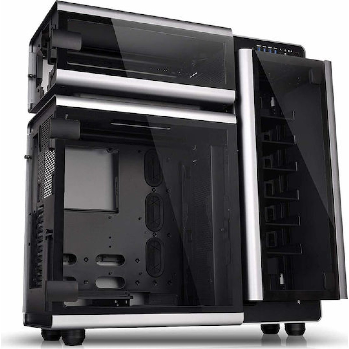 Thermaltake Level 20 TG Gaming Full Tower Κουτί Υπολογιστή με Πλαϊνό Παράθυρο και RGB Φωτισμό Μαύρο