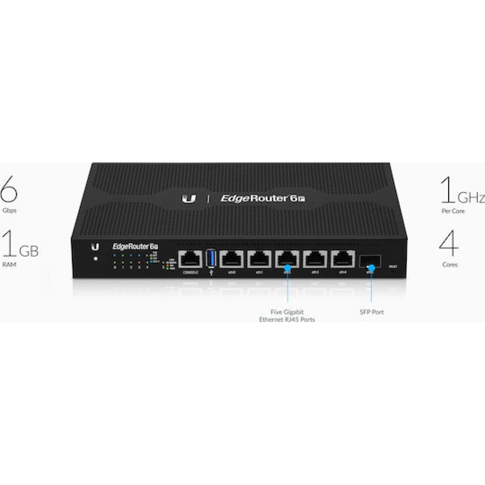 Ubiquiti EdgeRouter 6P Router με 5 Θύρες Gigabit Ethernet