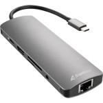Sharkoon USB-C Docking Station με HDMI 4K PD Ethernet Γκρι (4044951026739)