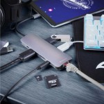 Sharkoon USB-C Docking Station με HDMI 4K PD Ethernet Γκρι (4044951026739)