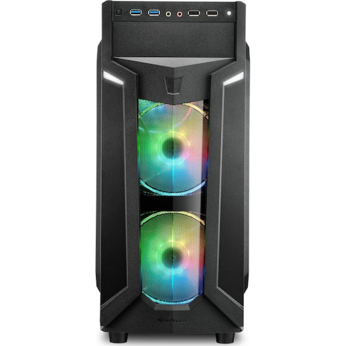 Sharkoon VG6-W RGB Gaming Midi Tower Κουτί Υπολογιστή με Πλαϊνό Παράθυρο Μαύρο