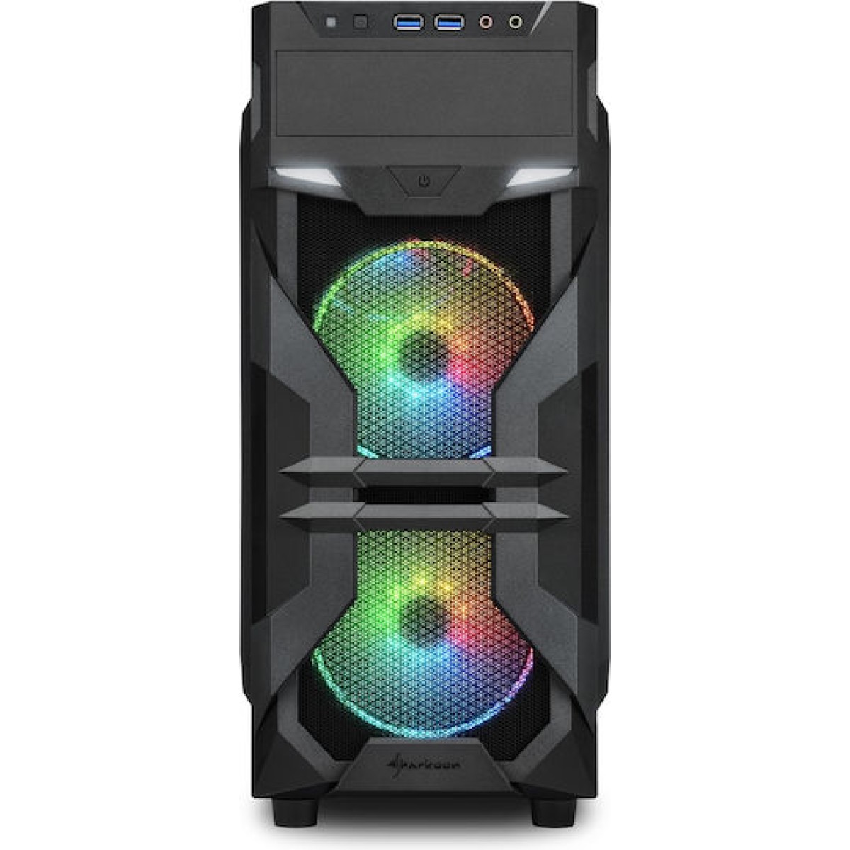 Sharkoon VG7-W RGB Gaming Midi Tower Κουτί Υπολογιστή με Πλαϊνό Παράθυρο Μαύρο