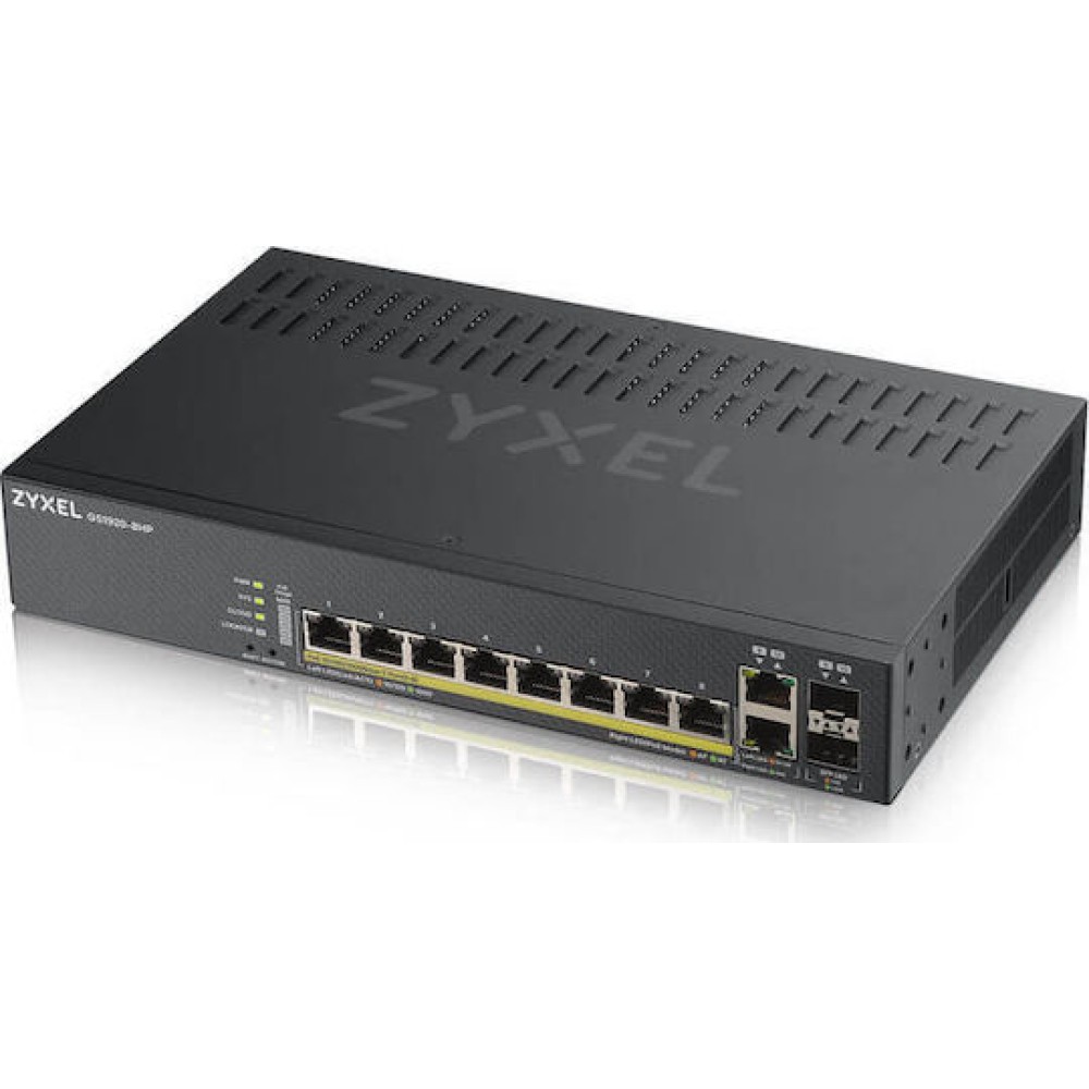 Zyxel GS1920-8HPV2 Managed L2 PoE+ Switch με 8 Θύρες Gigabit (1Gbps) Ethernet