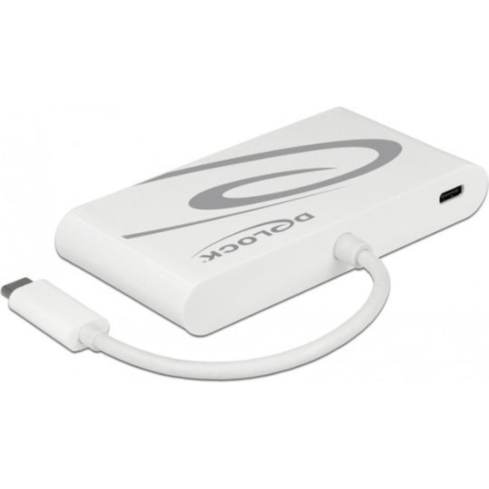 DeLock USB-C Docking Station με HDMI 4K PD Ethernet Λευκό (87731)