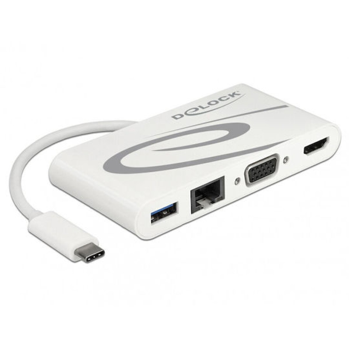 DeLock USB-C Docking Station με HDMI 4K PD Ethernet Λευκό (87731)
