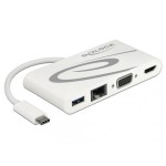 DeLock USB-C Docking Station με HDMI 4K PD Ethernet Λευκό (87731)