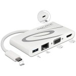 DeLock USB-C Docking Station με HDMI 4K PD Ethernet Λευκό (87731)