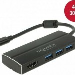 DeLock USB-C Docking Station με HDMI 4K Μαύρο (63931)