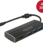 DeLock USB-C Docking Station με HDMI 4K Μαύρο (63931)