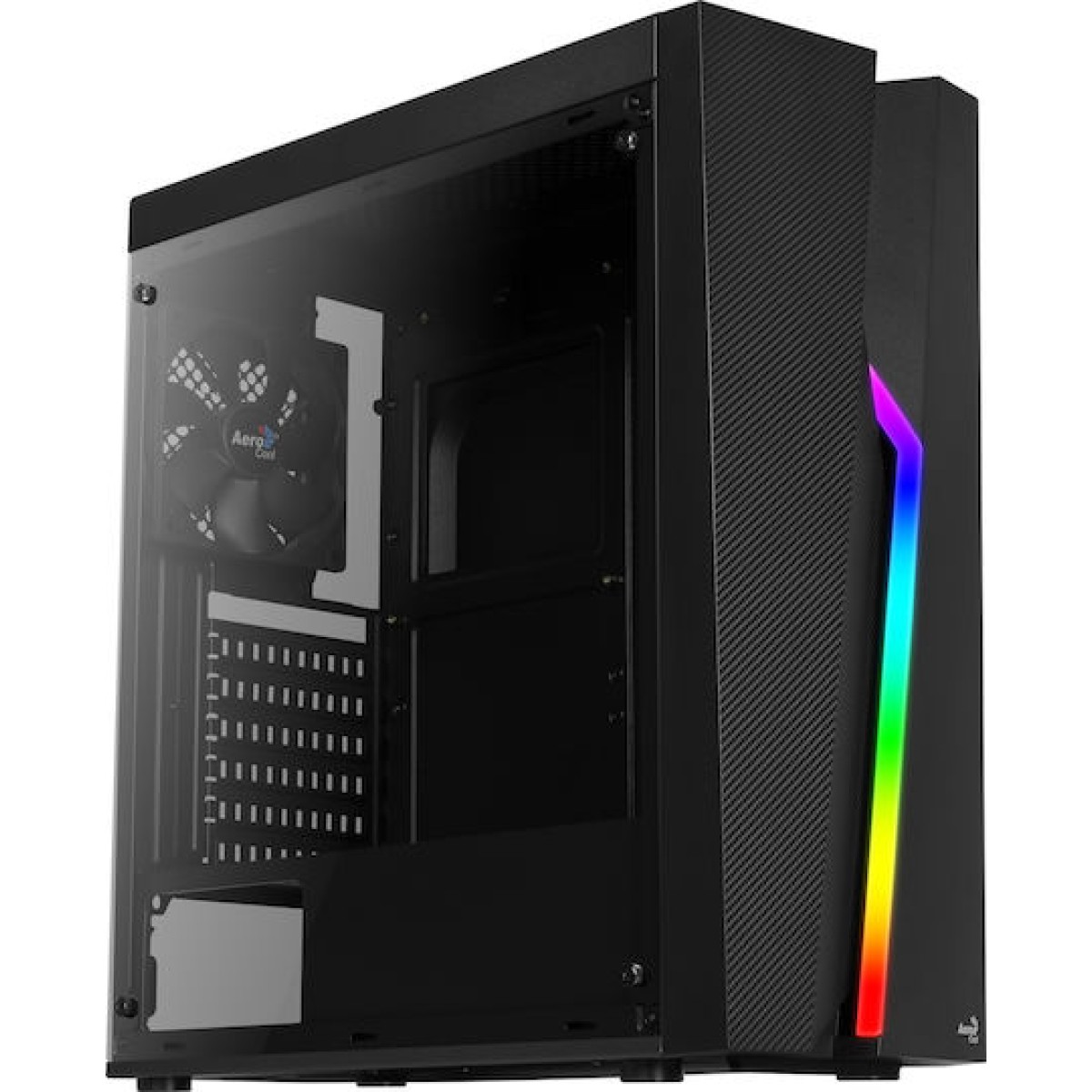 Aerocool Bolt Gaming Midi Tower Κουτί Υπολογιστή με Πλαϊνό Παράθυρο και RGB Φωτισμό Μαύρο