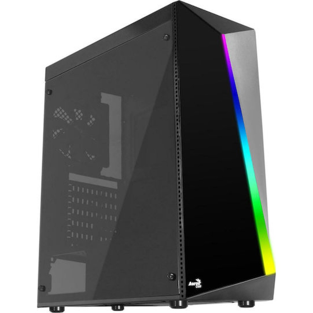 Aerocool Shard Gaming Midi Tower Κουτί Υπολογιστή με Πλαϊνό Παράθυρο Μαύρο
