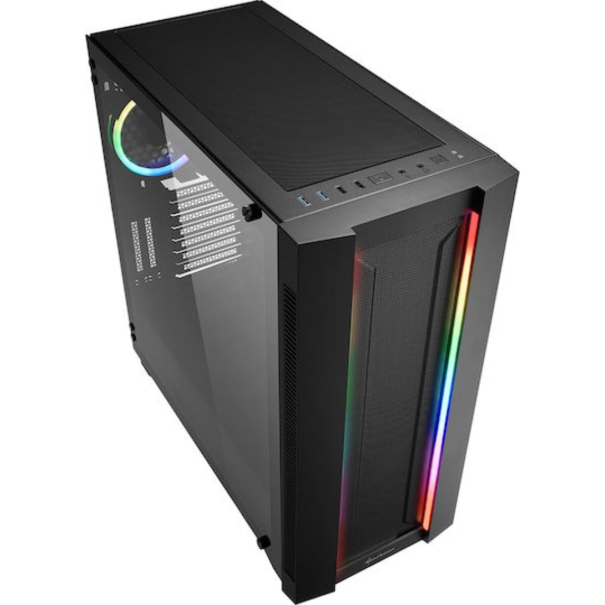 Sharkoon Elite Shark CA200M Gaming Midi Tower Κουτί Υπολογιστή με Πλαϊνό Παράθυρο και RGB Φωτισμό Μαύρο