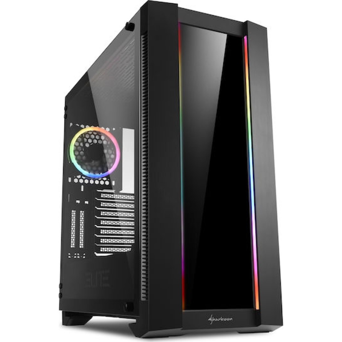 Sharkoon Elite Shark CA200G Gaming Midi Tower Κουτί Υπολογιστή με Πλαϊνό Παράθυρο και RGB Φωτισμό Μαύρο
