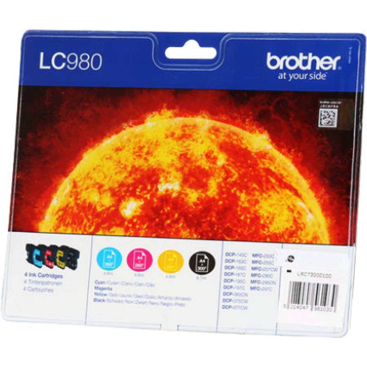 Brother LC980 Multipack Γνήσιο Πακέτο Μελανιών Εκτυπωτή InkJet Πολλαπλό (Color) (LC-980VALBPDR)