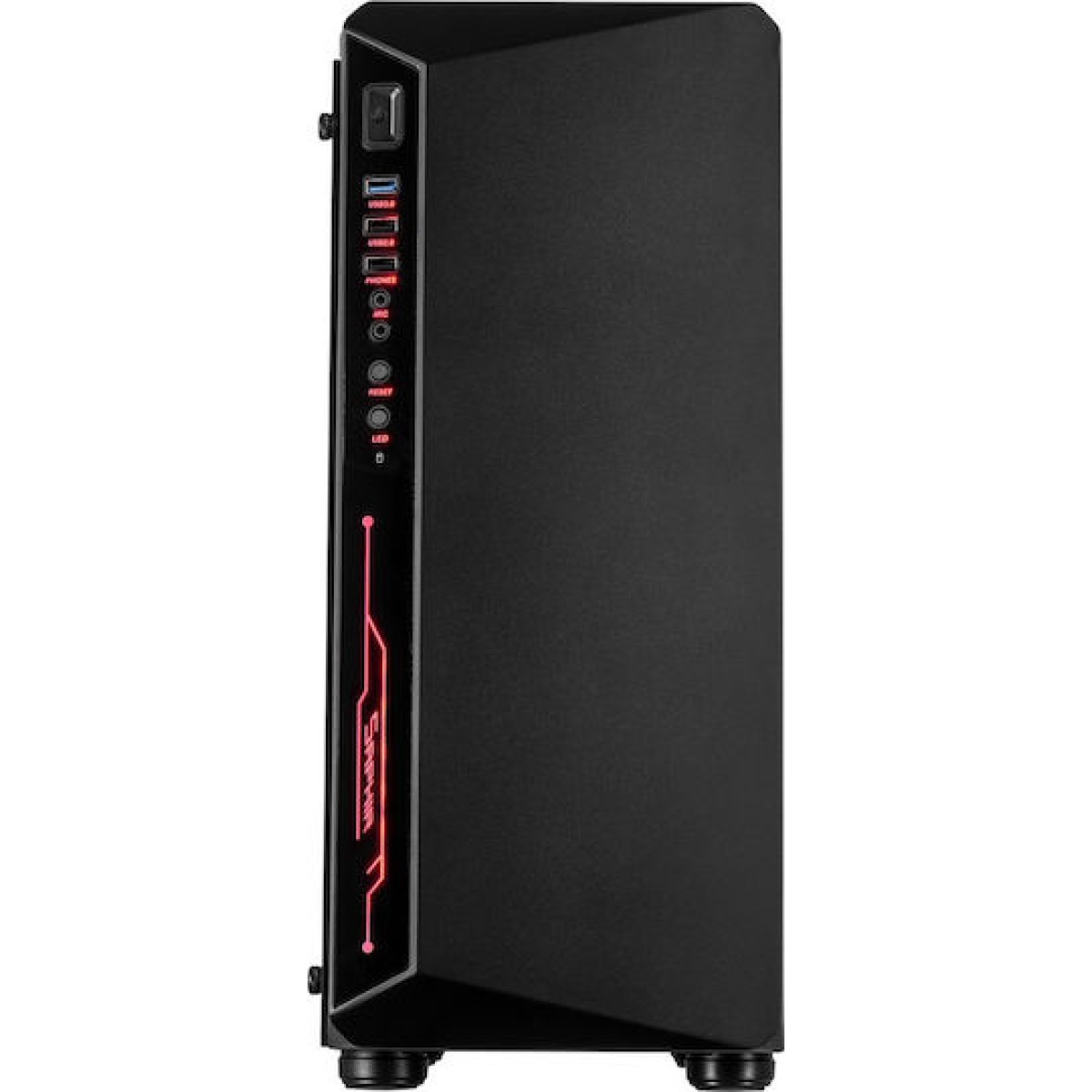 Inter-Tech C-3 SAPHIR Gaming Midi Tower Κουτί Υπολογιστή με Πλαϊνό Παράθυρο και RGB Φωτισμό Μαύρο