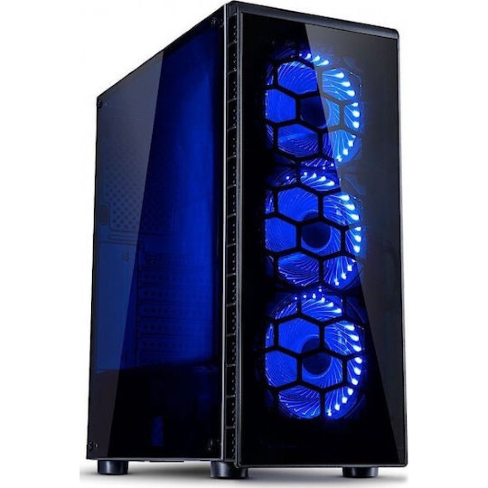 Inter-Tech CXC2 Gaming Midi Tower Κουτί Υπολογιστή με Πλαϊνό Παράθυρο Μαύρο