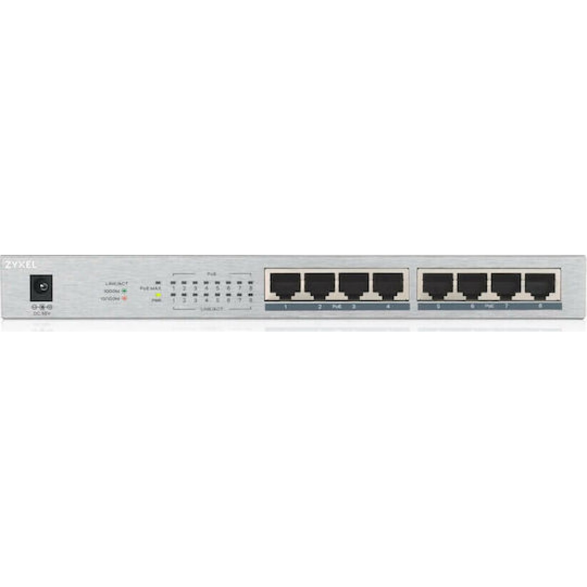 Zyxel GS1008HP Unmanaged L2 PoE+ Switch με 8 Θύρες Gigabit (1Gbps) Ethernet