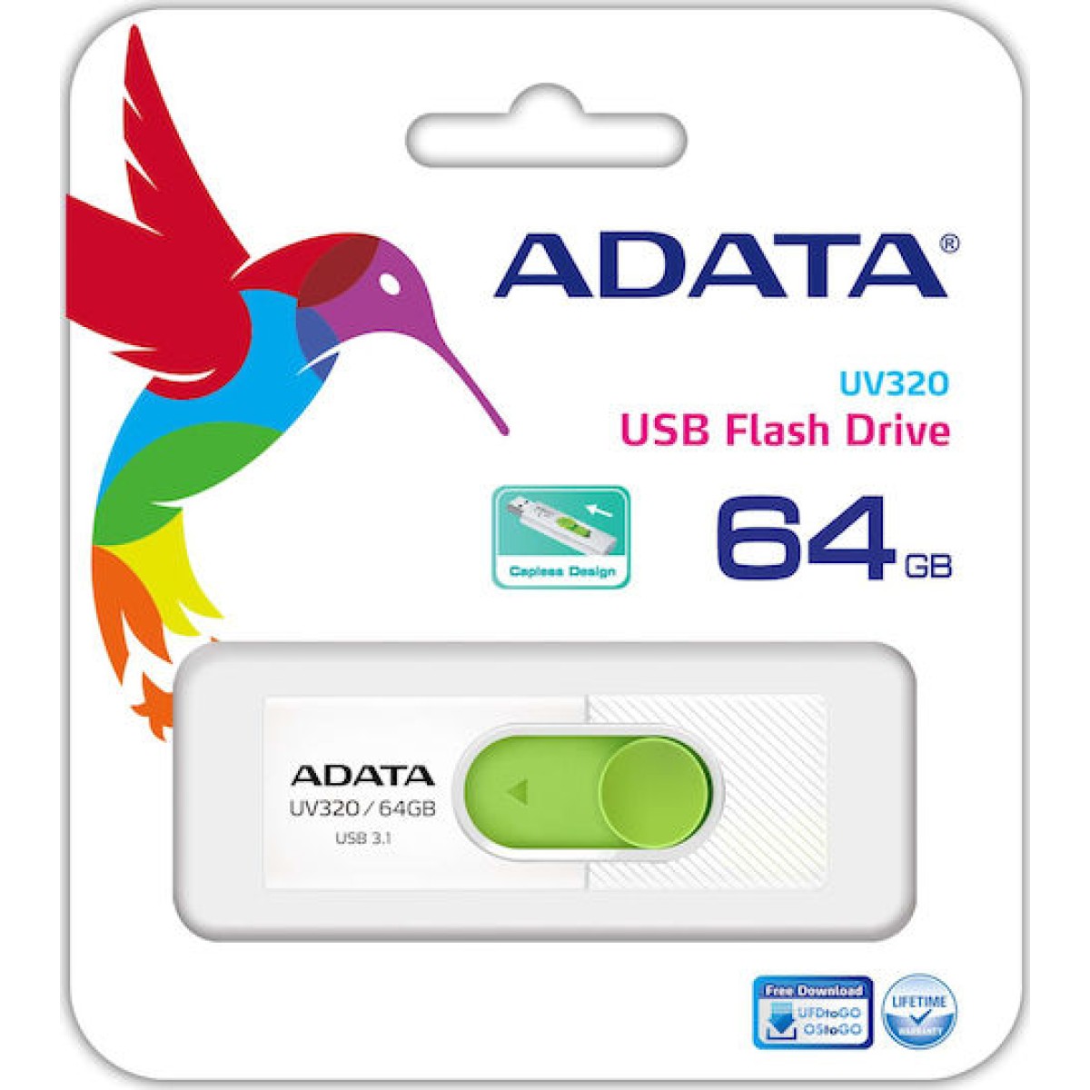 Adata DashDrive UV320 64GB USB 3.1 Stick Λευκό